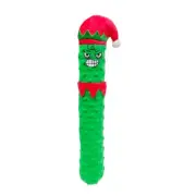 GuRu Fry Guys Cranky Elf Christmas Plush Dog Toy Green Squeaky Crinkle Shake