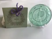 Thornton W Burgess Tea Plate In Praise Of Herbs Chives Green Glass NIB w/Seeds