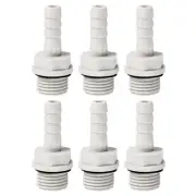 Hose Barb Fitting 7mm Barbed G1/4 Male Thread, 6 Pack Pipe Connector, Grey