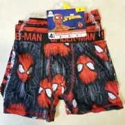 Spiderman BOYS Athletic Boxer Briefs Sz 8 4 Pack Multicolor Polyester Spandex