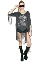 [Rat Baby] Bad To The Bone She Devil Fringe Top