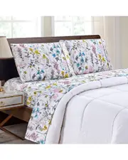 Bibb Home 1800 Thread Count 4pc Egyptian Luxury Printed Sheet Set