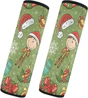 Car Seat Belt Covers 2 Piecing Soft Car Safety Seat Belt Strap Shoulder Pad Camera Bag Strap Cover Car Accessories for Adults Youth Kids M Merry Christmas Cute Kids Green Red
