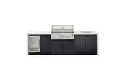 Crossray Stainless Steel Gas BBQ 4B Outdoor Kitchen w Fridge Sink V14 White