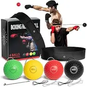 OLIKER Boxing Reflex Ball Set Boxing Equipment for Adults and Kids 4 Difficulty Level React Reflex Ball Plus Adjustable Headband Punching Speed Fight Skill and Hand Eye Coordination Training
