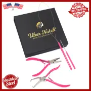 Feather Hair Extension Kit Pliers Loop Hook Tool for I-Tip Silicone Micro Beads