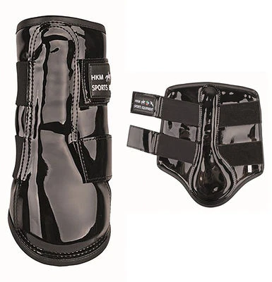 HKM Protection Boots Patent Leather Imitation- Brushing/Splint Boots - 2712