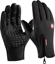 [Frediuo] Waterproof Gloves for Winter Activities Insulated Non-Slip for Adults, BlackB, XXL