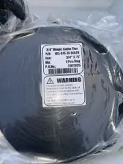 1 Roll - 3/4" x 75' Magic Cable Ties Black Hook and Loop VEL-075-75-BLACK, TT1