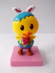 Solar Powered Dancing Chick Rabbit Ears Bobble Head w/Shell Cap