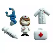 Office Visit - Shelly's Buttons - Flat Back Doctor Embellishments - Craft Scrap