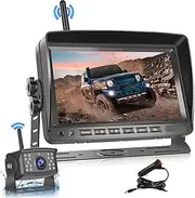 Hodozzy Digital Wireless Reversing Camera 7 Inch IPS Monitor Kit AHD Reverse Camera Waterproof Night Vision DVR Video Recording Wireless Auto Rear View Camera 12V-36V for Car Truck/Trailer/RV/Camper