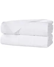 Superior Set of 2 Milo Smart Twist Cotton Medium Weight Solid Ribbed Bath Sheets