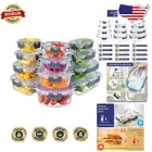 Versatile Borosilicate Glass Meal Prep Containers - 12 Sizes, Microwave Safe