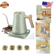 Elegant Sage Green Gooseneck Kettle - 1L, Quick Heating & Precise Pour Control