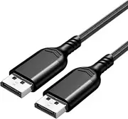4K HD DisplayPort Cable 1.2, 4K@60Hz, 2K@240Hz DP to DP Cable for Gaming Monitor, Graphics Card, TV, PC, Laptop, Aluminum Shell, 6ft, Black