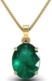 [Tongari] Emerald 5.00 Carat Pendant Panna Stone Pendant/Locket, Medium, Gemstone, Emerald