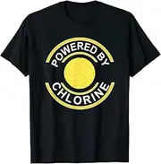 [X.Style] Powered by Chlorine Funny Water Polo Player ds771 T-Shirt (S) Black