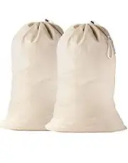 2 Pack Extra Large Cotton Canvas Laundry Bags for Dirty Clothes Basket Liner