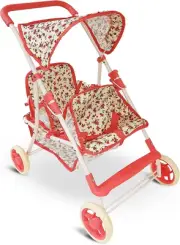 Double Doll Stroller for Baby Dolls Twin Dolls | Toy Doll Stroller for Toddlers,