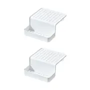 2PK iDesign Classic Plastic Double Suction Sink Caddy Kitchen Organiser White