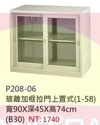 在飛比找Yahoo!奇摩拍賣優惠-【進日興家具】P208-06 玻璃加框拉門上置式 鋼製兩層收