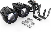 Motorcycle LED Spotlight Projector Lens White Yellow Hi/Low Beam Driving Spot Fog Lights Auxiliary Led Headlights For Motorcycle