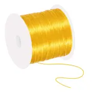 66Yard Flat Stretchy Bracelet String 1mm Elastic Beading Cord Gold Tone