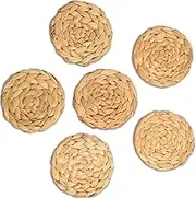 Seagrass Coasters | Durable Handmade Water Hyacinth Coaster Set of 6 Pieces | 100% Natural Seagrass Coaster For Drinks| Cup Coasters for Table Round 10cm (Seagrass Coaster)