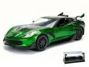 DIECAST CAR W/LED CASE 2016 TRANSFORMERS 5 CROSSHAIRS CHEVY CORVETTE STNGRY 1/24