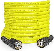 Kink Resistant Pressure Washer Hose 15m 1/4" M22 Brass Fitting Power Washer Hose Replacement for Ryobi, Troy Bilt, Greenworks, Craftsman Most Brand Power Washer, 3200 PSI