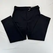 NWT Chico's Belted Utility Ankle Pants Size 6 (0.5) Casual Cuffed Black Slacks