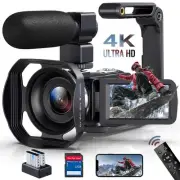 Camcorder Video Camera 4K Ultra 48MP 18X Digital Zoom Camcorder WiFi IR Night...