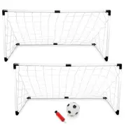 2-Pack Youth Soccer Goals with Soccer Ball and Pump | Portable Goals with Net...