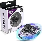 Flying Spinner Mini Drones for Kids, Hand Operated Drones with LED Lights Magic UFO Flying Ball Toy with USB Rechargeable for Fun Indoor Outdoor (Black)