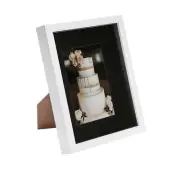 White 8" x 10" 3D Box Photo Frame Black 4" x 6" Mount Craft Shadow Picture