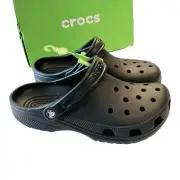 NEW Black CROCS Clog Shoes Men's 8, Women's 10, EU 41, UK 7.5 Sandals Straps BOX