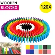 Wooden Domino Building Blocks Tiles Tumbling Dominoes Blocks Kids Toys Gifts