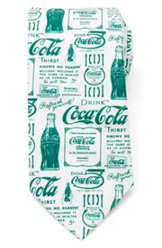 Cufflinks, Inc. Coca-Cola® Green Bottle Cotton Tie in White at Nordstrom One Size