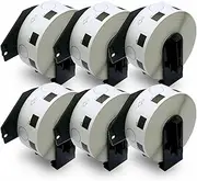 BETCKEY - 6 Rolls DK-11218 1 Inch Large Round Labels Compatible with Brother, φ24mm Round, 6000 Removable Labels Using for Brother QL Label Printers