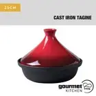 Gourmet Red Cast Iron Tagine Cooking Stove Cookware Slow Cooker Tagline 25Cm