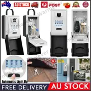 LED 4-Digit Combination Lock Key Safe Storage Box Padlock Outdoor Home Security
