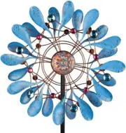 Wind Spinner Large Kinetic Blue Pinwheels Windmill Outdoor Yard Porch Decoration