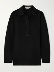 [Victoria Beckham] Victoria Beckham - Buckled Ponte Shirt - Black - UK 12 UK 12 Black