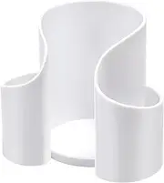 FytStycale QTIP Holder -Tender Make -up -Cotton -Storage Box Smooth Surface Refillable Sweets -Glass -toothpick for Cotton Ball , white