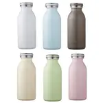 日本DOSHISHA MOSH牛奶瓶造型不鏽鋼保溫保冷水壺水瓶 350 450ML 綠 藍 黃 粉 白 銀 咖啡 木紋