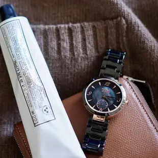 【Naturally JOJO】JO96986-88R 數字 藍寶石鏡面 珍珠面盤 陶瓷錶帶女錶 黑/玫瑰金 38mm