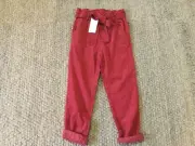 Girls PUMPKIN PATCH cherry red pants fine corduroy BNWT 100% Cotton size 9