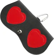 [FOMIYES] Cartoon Eyeglasses Storage Pouch Stylish Leather Glasses Case with Unique Design Protective Sleeve for Sunglasses present for Friends and Loved Ones Heart Pattern