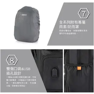 AT美國旅行者 AMERICAN TOURISTER 筆電後背包/電腦包17吋SEGNO 2.0商務減壓USB插孔_黑